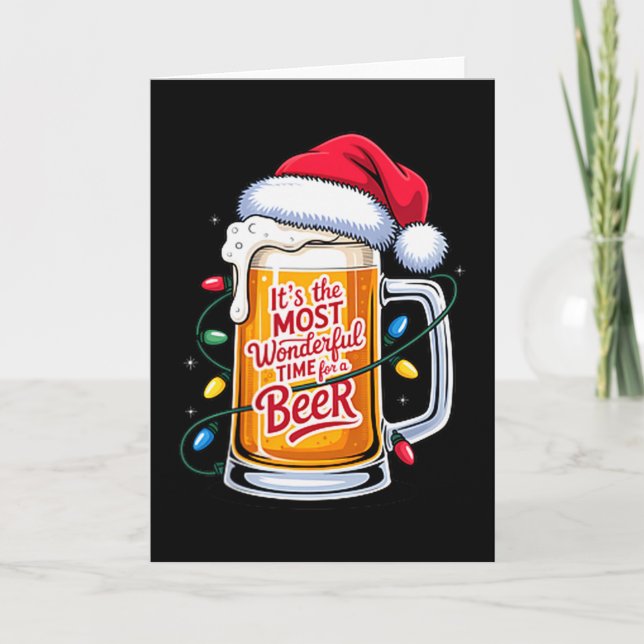 Tarjeta It's The Most Wonderful Time For A Beer Christmas  (Anverso)