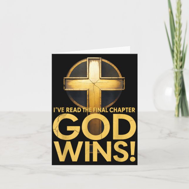 Tarjeta I've Read The Final Chapter God Wins Cross Christi (Anverso)