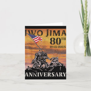 Tarjeta Iwo Jima 80º Aniversario Wwii Veterana Bandera Est