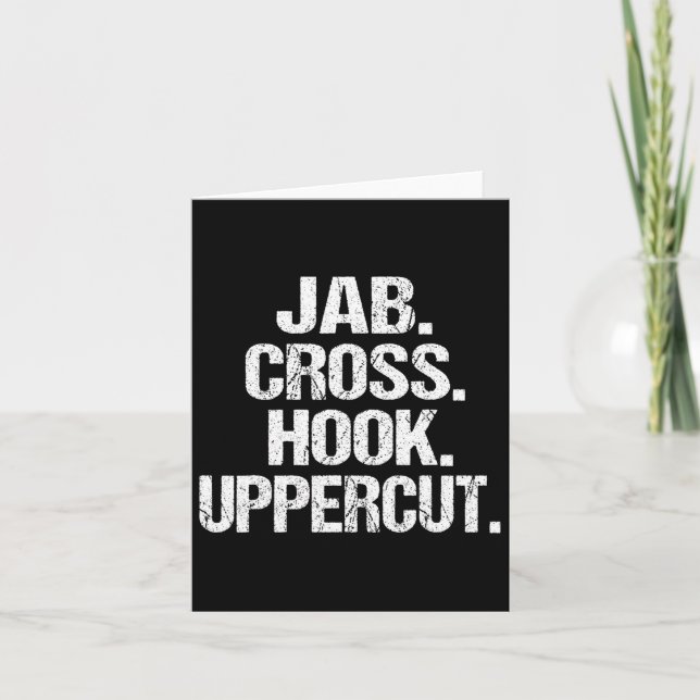 Tarjeta Jab Cross Hook Upper, Funny Y Sarcástico Kickboxer (Anverso)