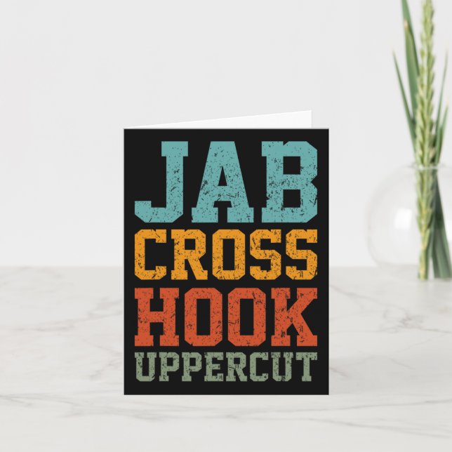 Tarjeta Jab Cross Hook Uppercut Funny Entrenamiento de ent (Anverso)