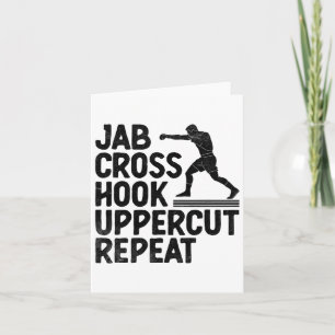 Tarjeta Jab Cross Hook Uppercut Repeat Boxer Sports Athlet