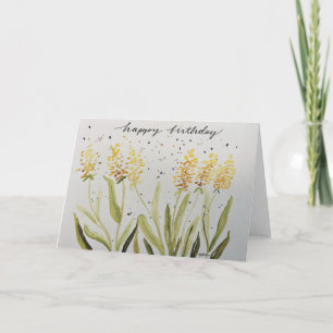 Tarjeta Jacintos amarillos de cumpleaños