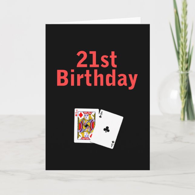 Tarjeta Jack negro de cumpleaños 21 (Anverso)