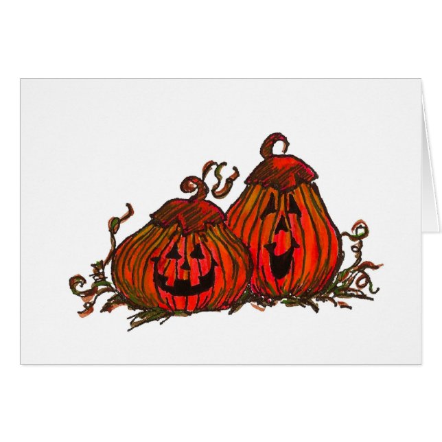 Tarjeta Jack-O-Lantern de Halloween (Anverso (Horizontal))