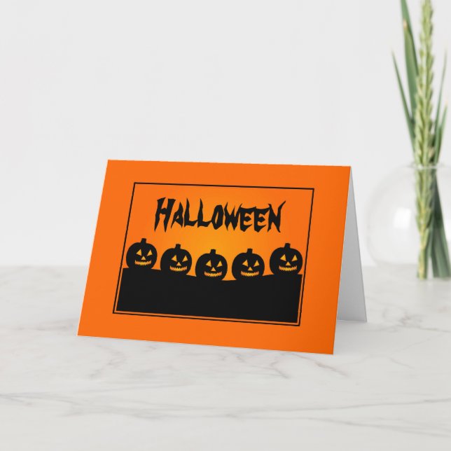 Tarjeta Jack-o-Lantern personalizado Halloween (Anverso)