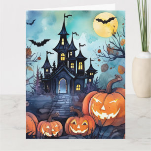 Tarjeta Jack O’Lanterns embrujó el fantasma de la mansión
