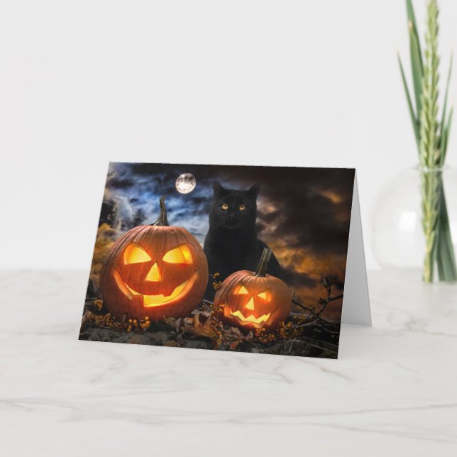 Tarjeta "Jack O' Lanterns & Jet" Saludo (Anverso)