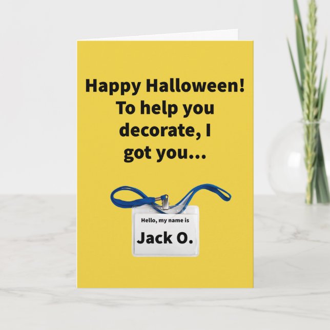 Tarjeta Jack O. Lanyard - Halloween (Anverso)