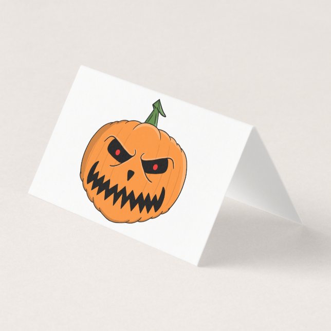 Tarjeta Jack O'Lantern amenazante de Halloween (Anverso)