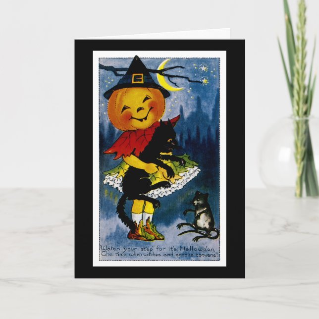 Tarjeta Jack o'Lantern Witch (Anverso)
