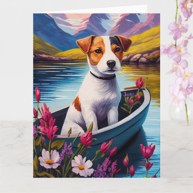Tarjeta Jack Russell en un remo: Una aventura escénica (Orquídea)