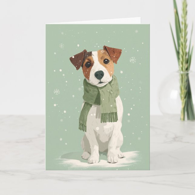 Tarjeta Jack Russell Holiday Greeting (Anverso)