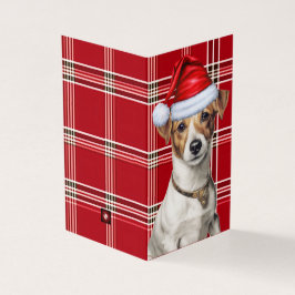 Tarjeta Jack Russell Navidades perro con un juego de vacac