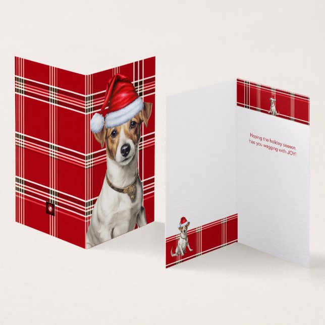 Tarjeta Jack Russell Navidades perro con un juego de vacac (Interior y exterior)