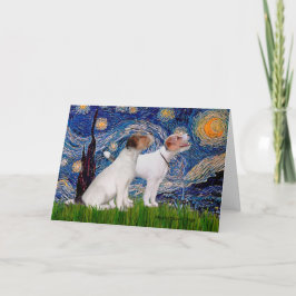 Tarjeta Jack Russell Pair 4 - Noche estrellada