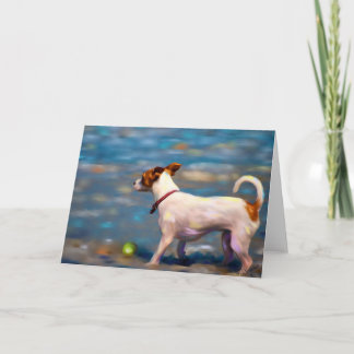 Tarjeta Jack Russell Terrier Dog Art - Jack at the Beach