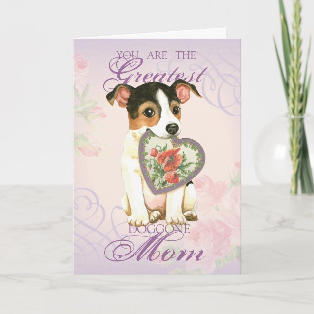 Tarjeta Jack Russell Terrier Heart Mom (Anverso)