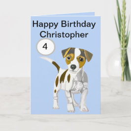 Tarjeta Jack Russell Terrier Puppy Edad de Niños Editables