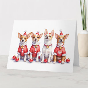 Tarjeta Jack Russell Terrier vestido de Navidad con sombre