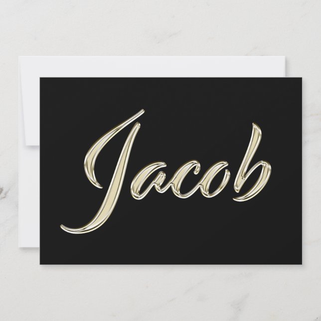 Tarjeta Jacob Name white gold Handwriting Karte (Anverso)