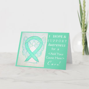 Tarjeta Jade Green Awareness Ribbon Personalizado Causa Ca