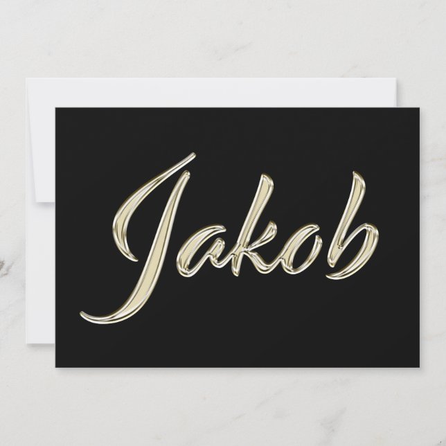 Tarjeta Jakob Name white gold Handwriting Karte (Anverso)