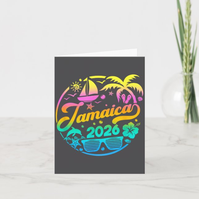 Tarjeta Jamaica 2026 Family Vacation Beach Matching Group  (Anverso)