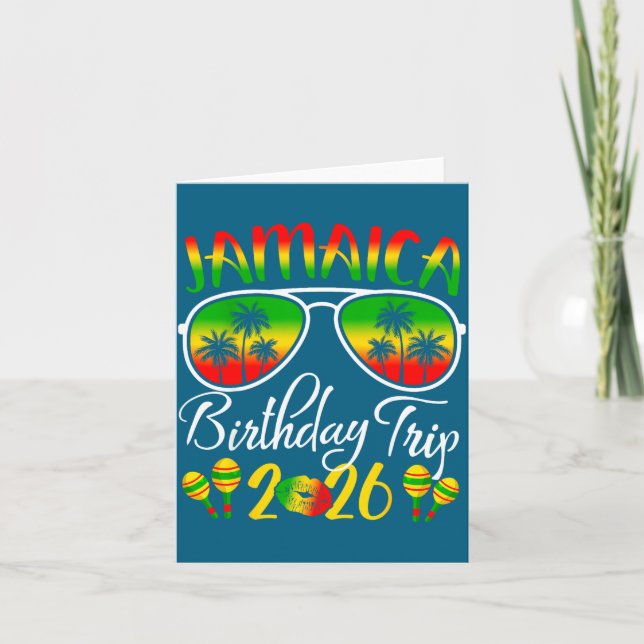 Tarjeta Jamaica Birthday Trip Vacation Summer 2026 Outfit  (Anverso)