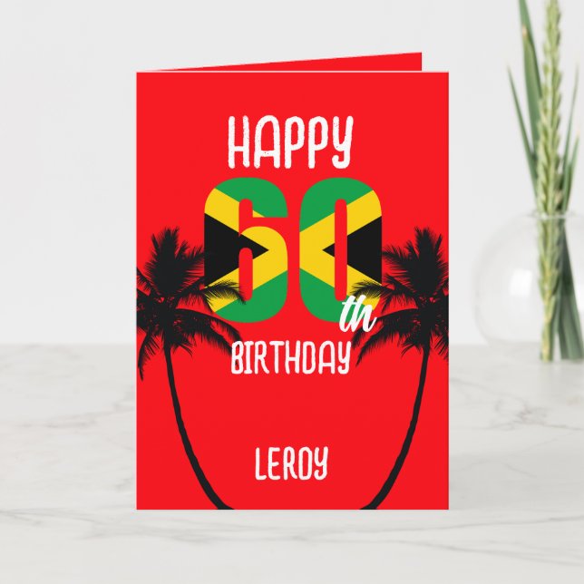 Tarjeta Jamaican Happy 60th Birthday (Anverso)