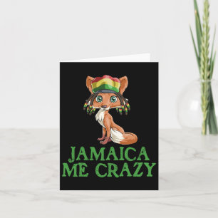 Tarjeta Jamaican Me Crazy Flag Fox T Shirt Hair Funny Regg