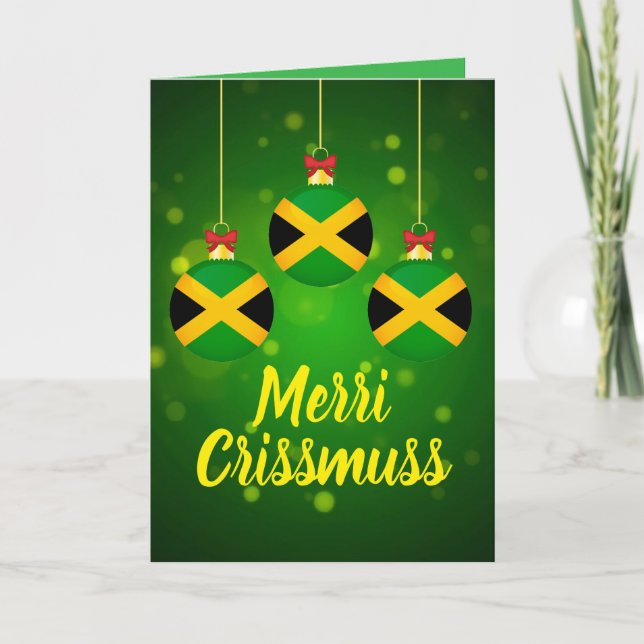 Tarjeta Jamaican Patois Festive Merry Christmas (Anverso)