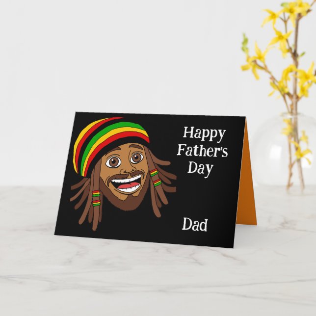 Tarjeta Jamaican Rasta Happy Fathers Day (flor amarilla)