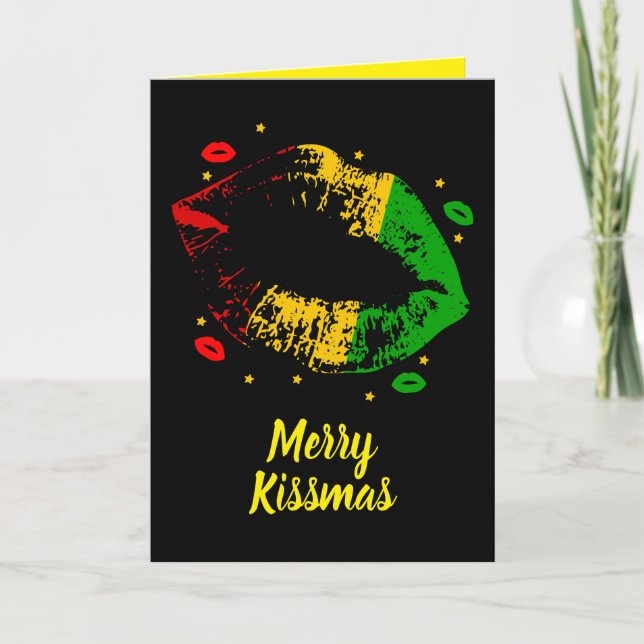 Tarjeta Jamaican Rasta Love Merry Christmas (Anverso)