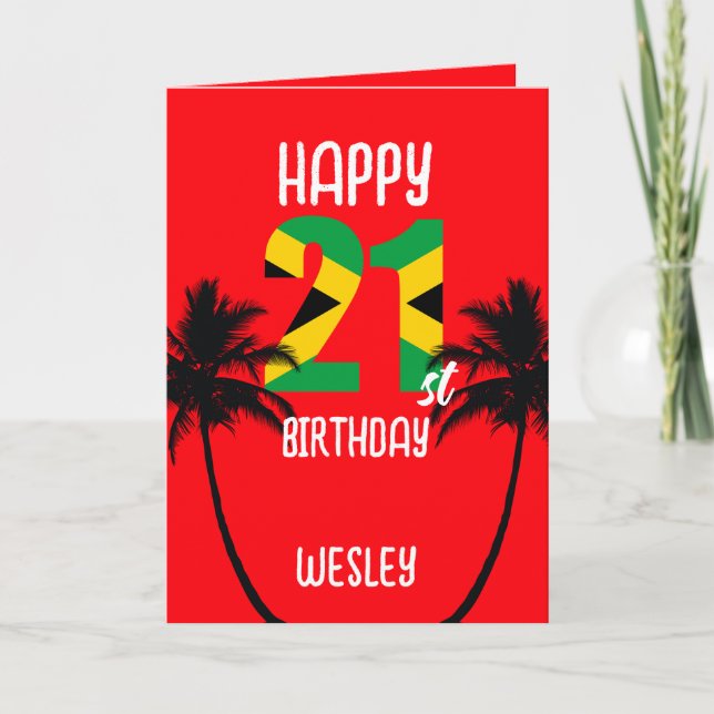 Tarjeta Jamaicano feliz 21° cumpleaños (Anverso)