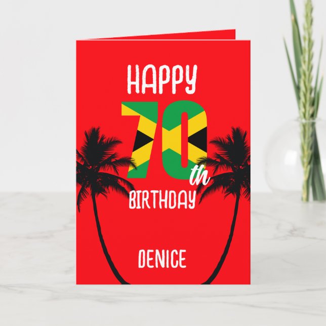 Tarjeta Jamaicano feliz 70° cumpleaños (Anverso)