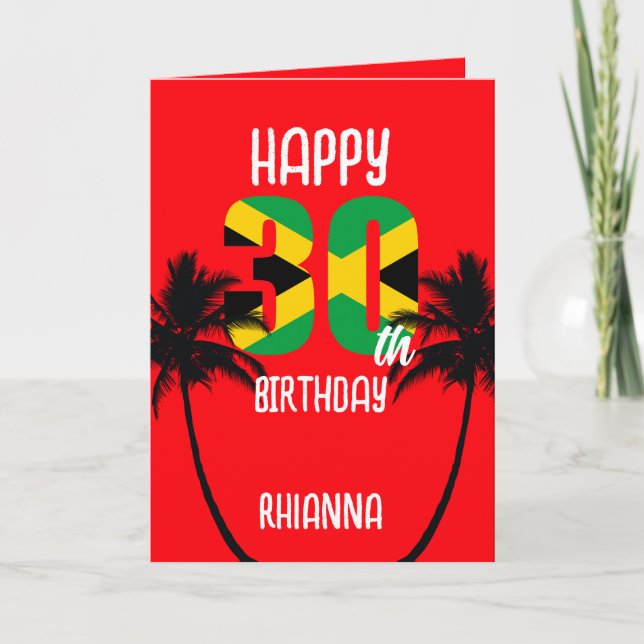 Tarjeta Jamaiquino feliz 30° cumpleaños (Anverso)