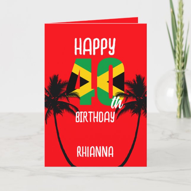 Tarjeta Jamaiquino feliz 40° cumpleaños (Anverso)