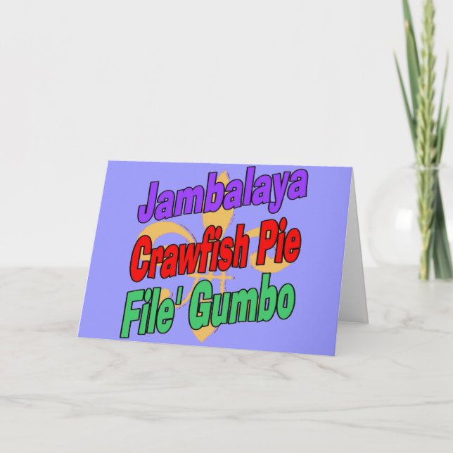 Tarjeta Jambalaya Crawfish Pie Cajun Dish (Anverso)