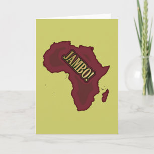 Tarjeta ¡Jambo! ¡La palabra swahili para saludar!