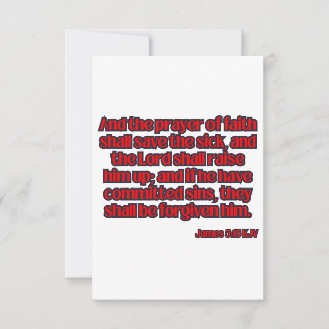 Tarjeta James 5:15 KJV Bible Scripture Greeting (Anverso)