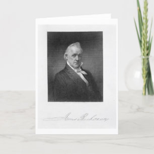 Tarjeta James Buchanan, grabado por Henry Bryan Pasillo