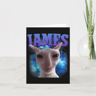 Tarjeta James The Cat Meme Funny Silly Cats Brainrot Meme
