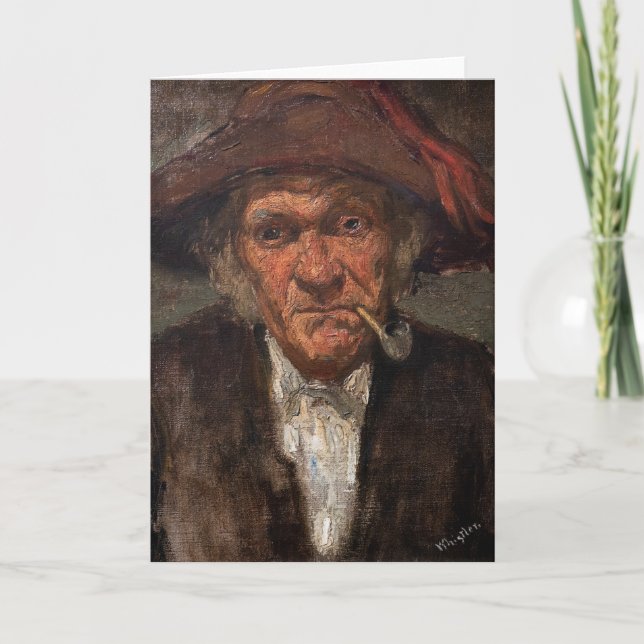 Tarjeta James Whistler - Hombre fumando una cuerda (Anverso)