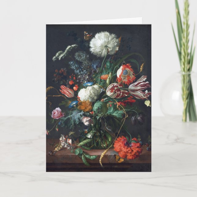 Tarjeta Jan Davidsz de Heem Vase de Poster de Flores (Anverso)