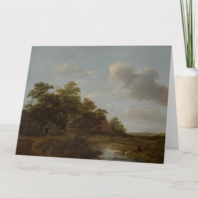 Tarjeta Jan Vermeer van Haarlem, Paisaje con granja (Anverso)