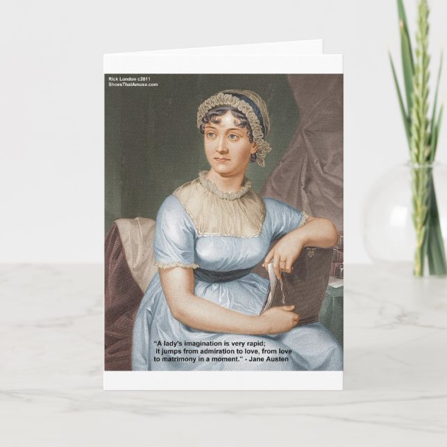 Tarjeta Jane Austen Amistad/Amor/Balm Cita Regalos (Anverso)
