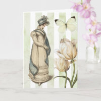 Jane Austen inspiró preciosa azul rayada vintage