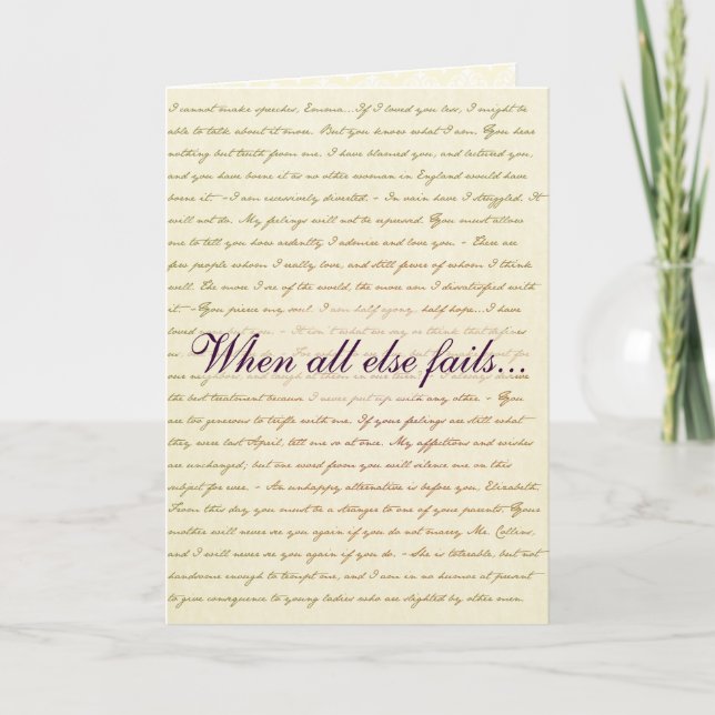 Tarjeta Jane Austen Pride y Prejudice Lizzie Benne (Anverso)