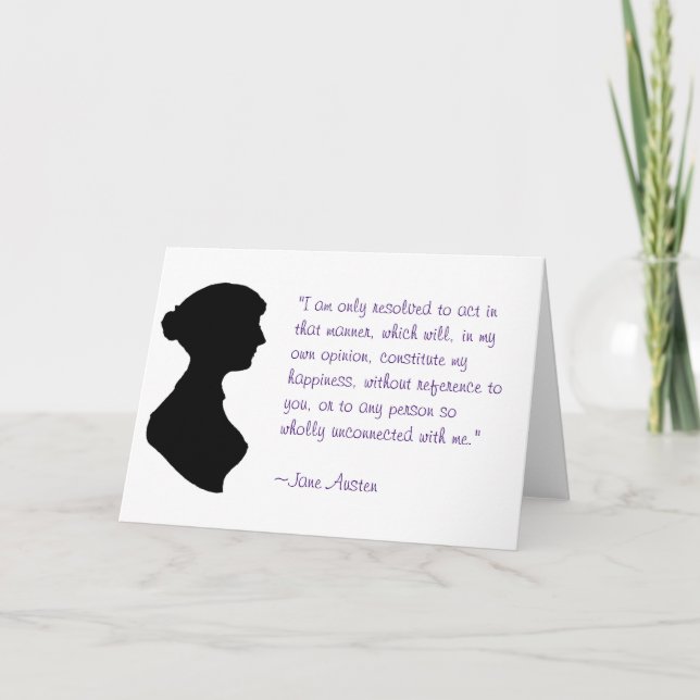 Tarjeta Jane Austen Quote Card (Anverso)